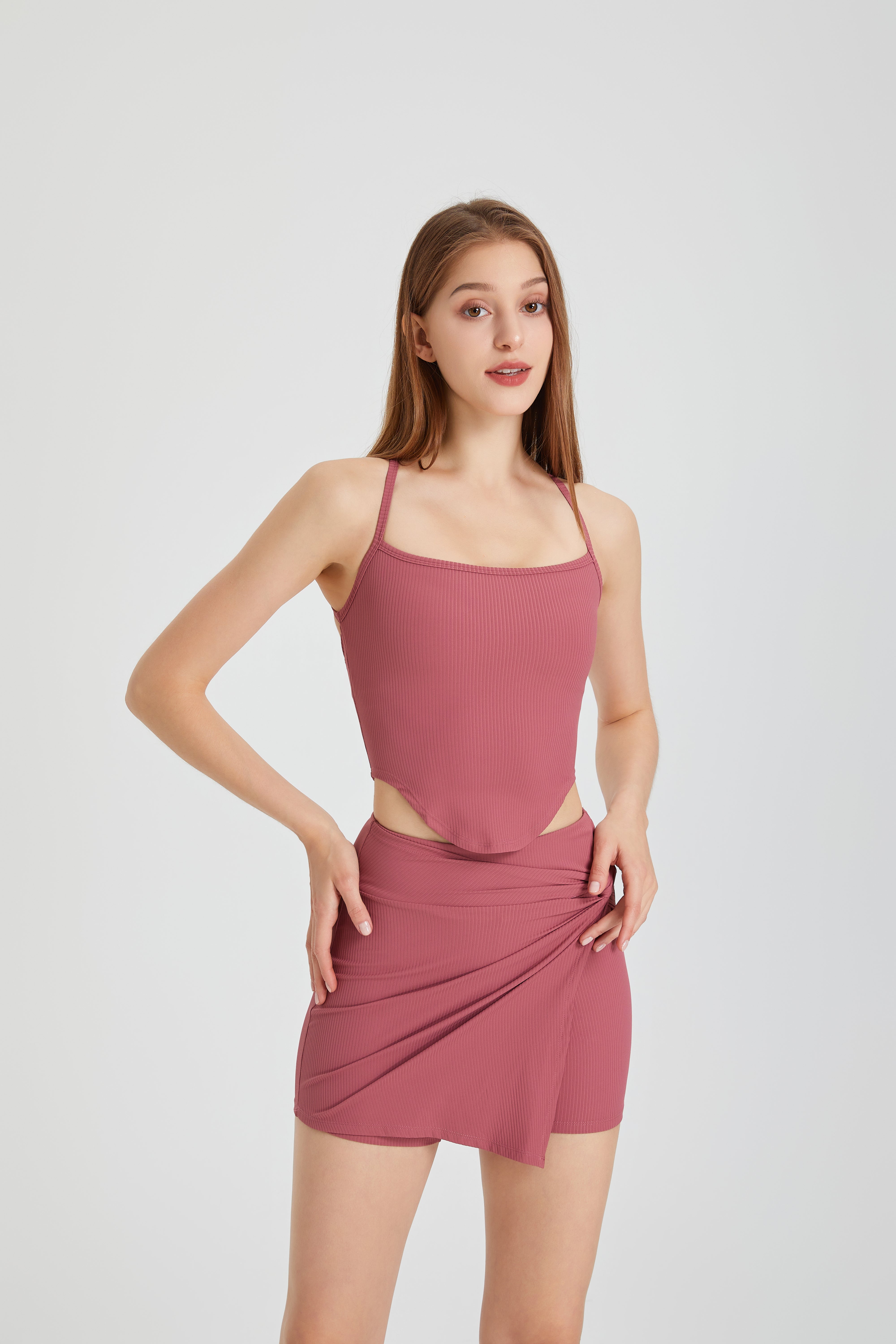 「Bloom Motion」Ribbed Cutout Tank